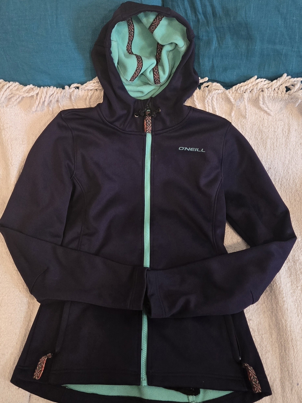 O’Neill Women’s Hooded Softshell Jacket Navy Mint Size M